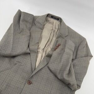 Lauren Ralph Lauren Men Houndstooth Wool Silk Blend Blazer Sport Coat 40R